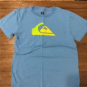 Quiksilver Light Blue Tee with Neon Yellow Logo